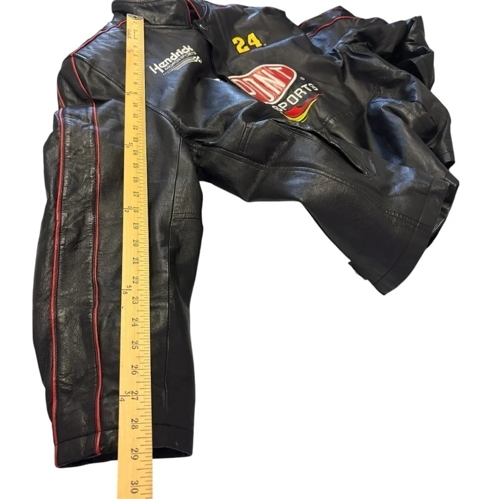 Vintage Dupont Racing Nascar Jeff Gordon Leather Jacket Large ( CIGAR SMELL)